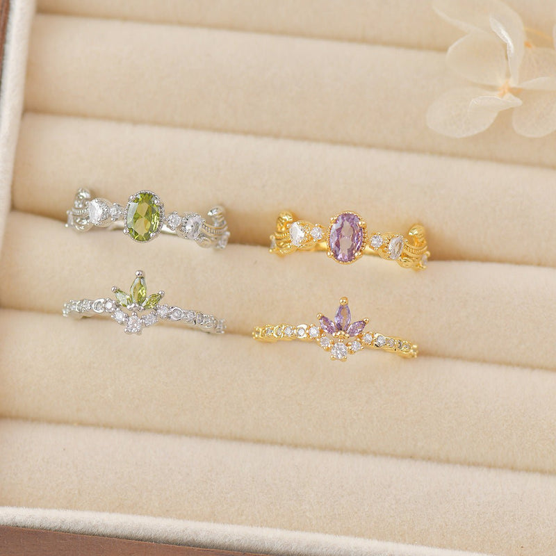 Amethyst Rococo Ring Set