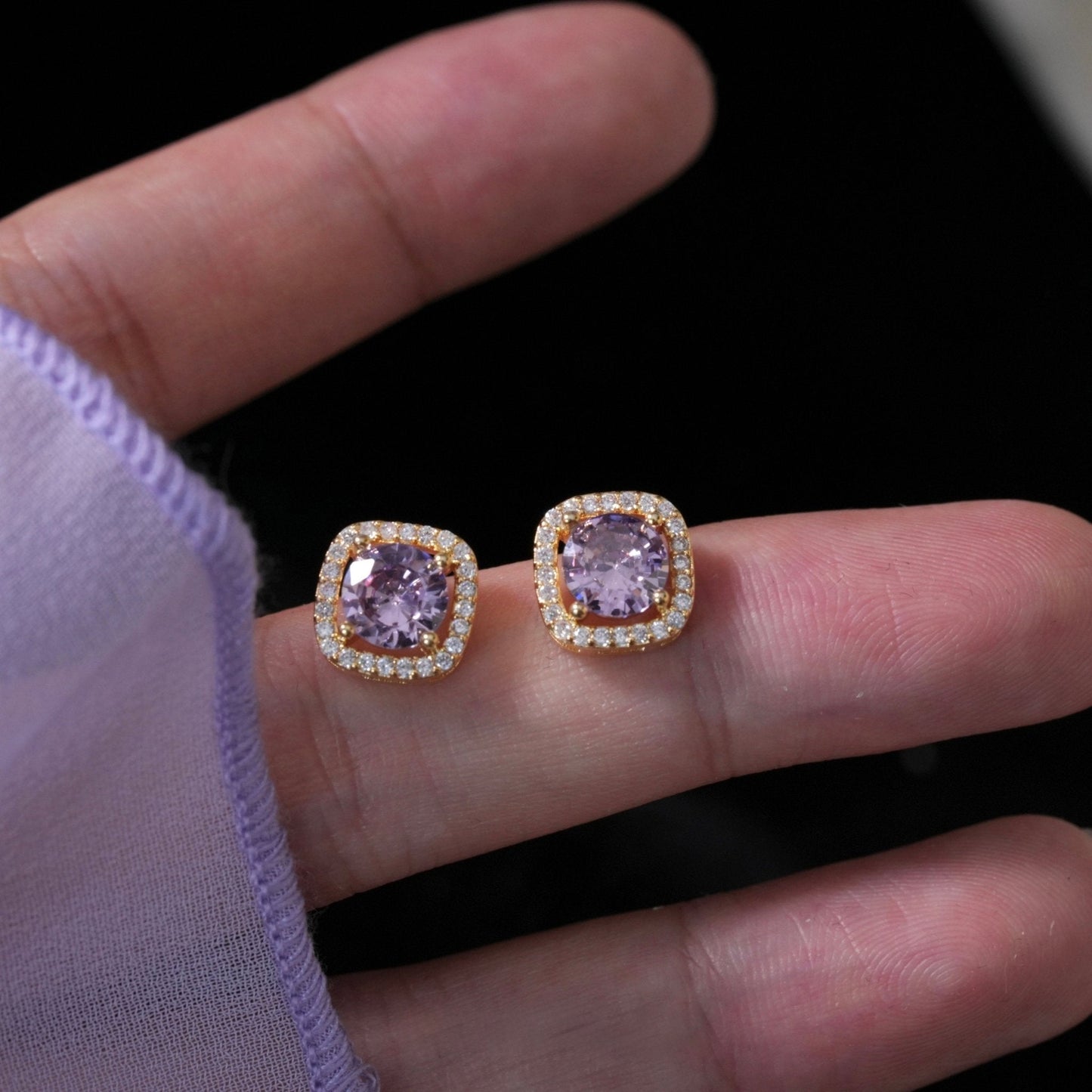 Angelica Amethyst Stud Earrings