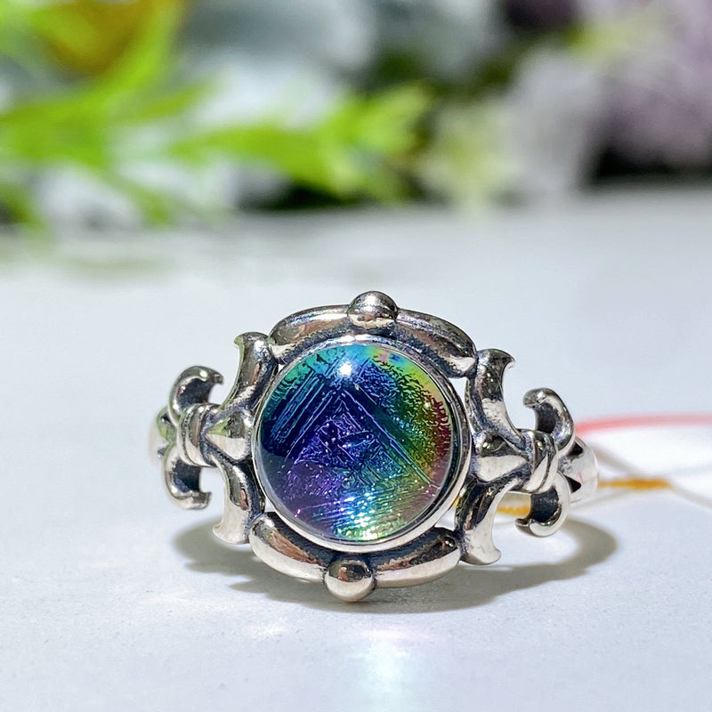 Aura Gibeon Meteorite Crystal Healing Adjustable Ring