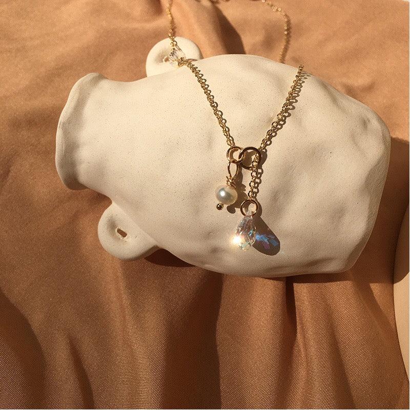 Austrian Crystal Pearl Necklace