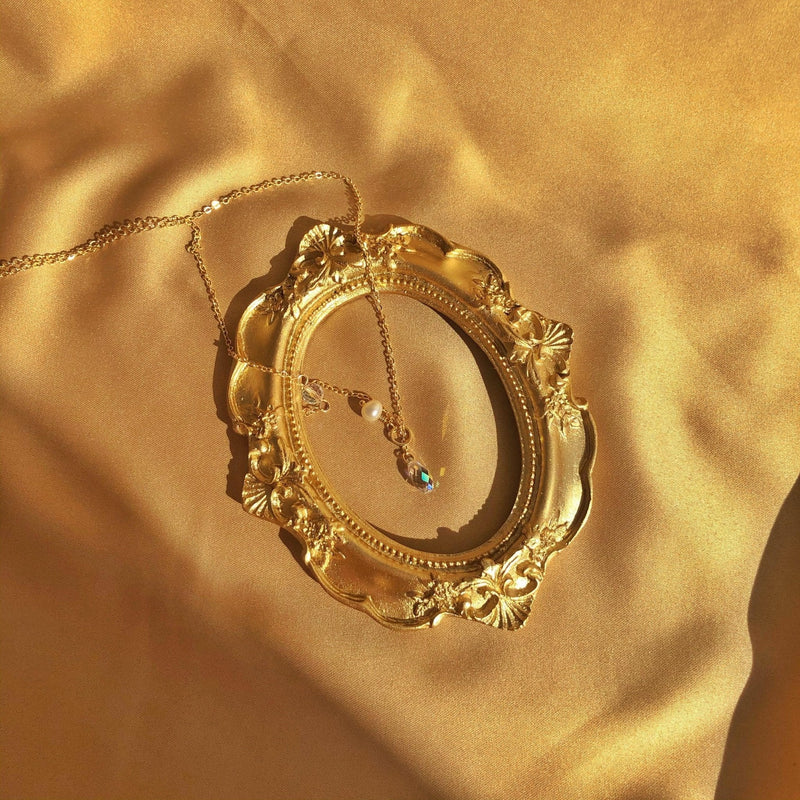 Austrian Crystal Pearl Necklace