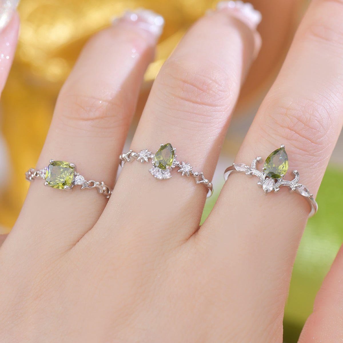 [sample ] Ayla Peridot Ring in Silver