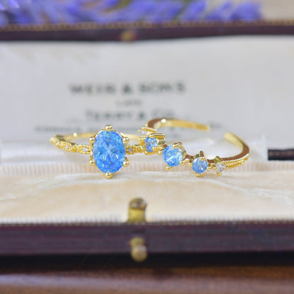 Azure Oval Ring
