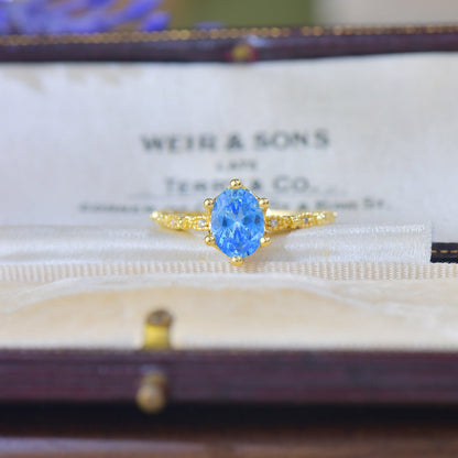Azure Oval Ring