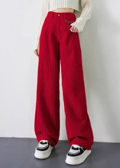 Red Letter Thick Velvet Straight Pants Spring