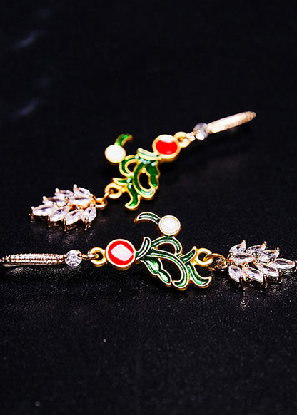 Zircon Gilding Metal Drop Earrings