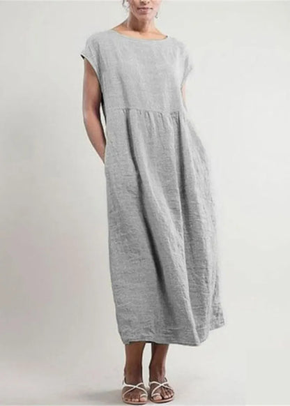 Short Sleeve Summer Loose Dress Pink