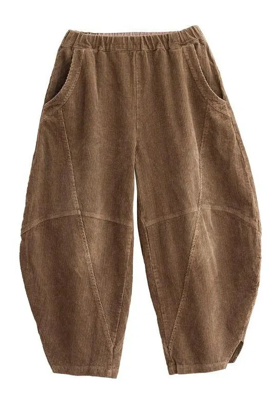 Winter Autumn Loose Corduroy Wide Leg Pants Harem Pants Thicken Trousers