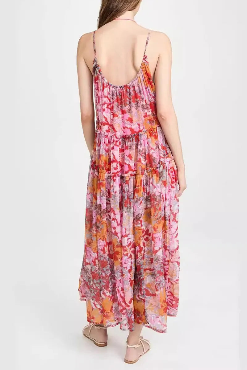 Fold V Neck Sleeveless Dresses