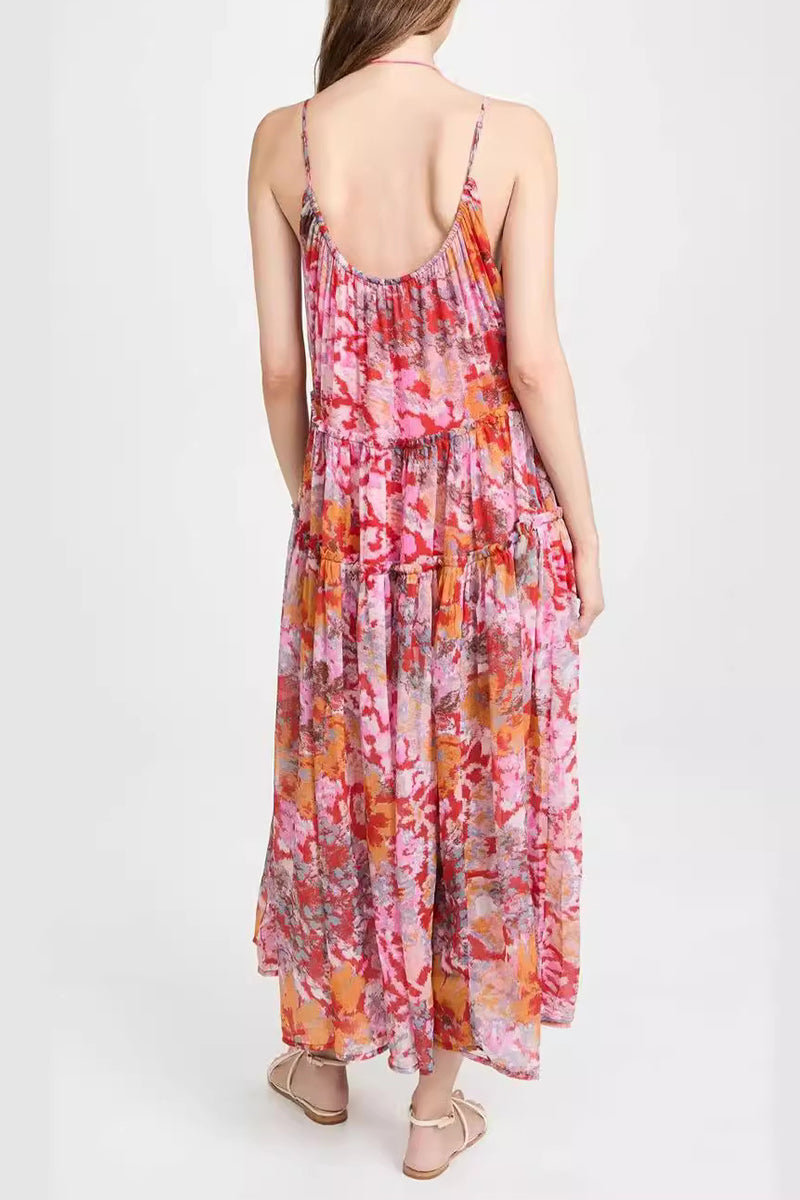 Fold V Neck Sleeveless Dresses
