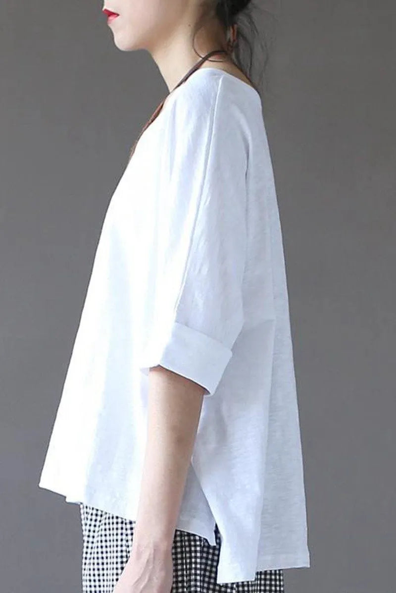 White Summer Sweet Loose T-shirt Tops
