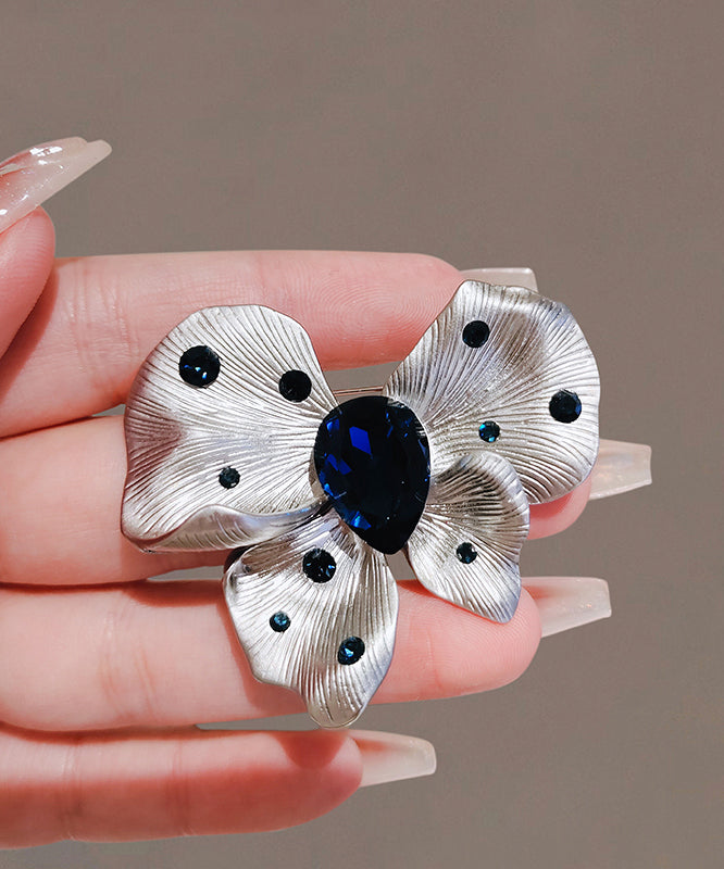 Blue Alloy Crystal Butterfly Hairpin