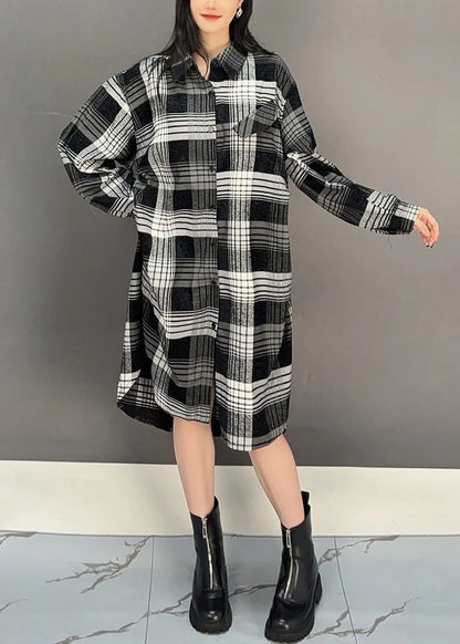 Black Button Cotton Blouses Dresses Peter Pan Collar Fall