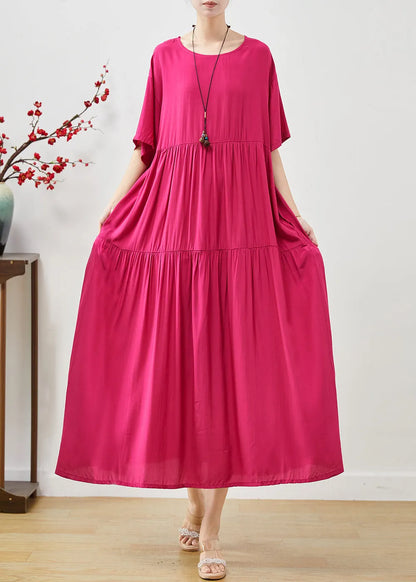 Rose Oversized Patchwork Cotton Maxi Dresses Summer