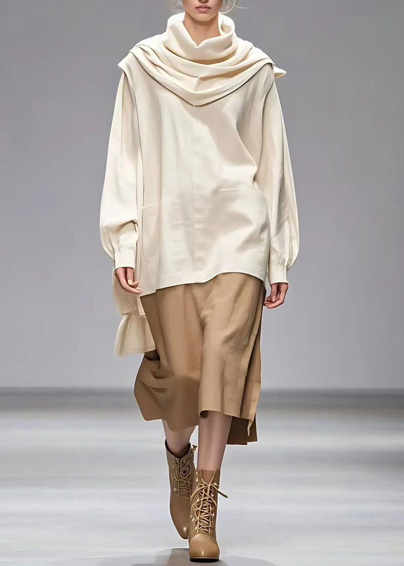 Colorblock Turtleneck Long Dress Long Sleeve