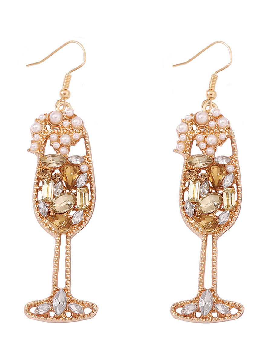 Shiny Wine Glass Earrings Accessories