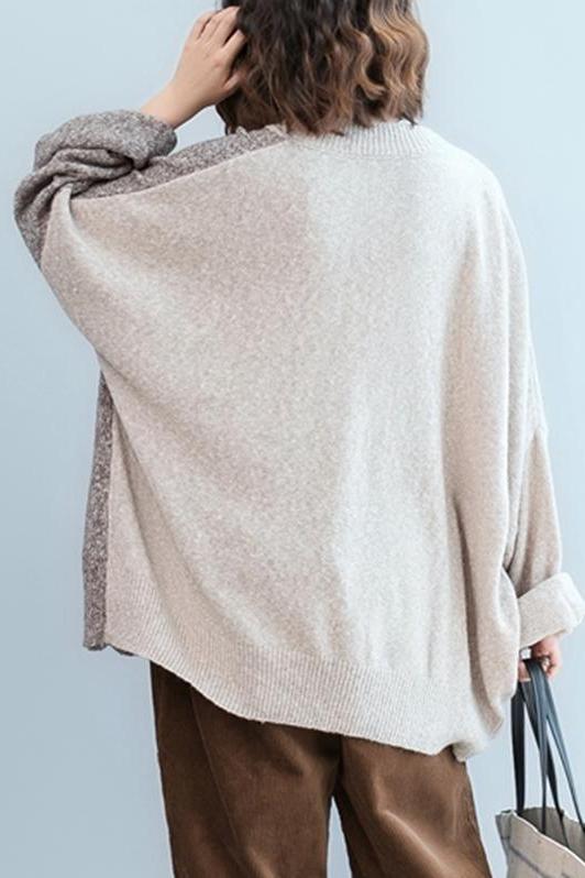 Loose V Neck Matching Color Sweater