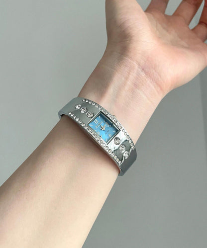Style Silk Alloy Zircon Organic Glass Watches