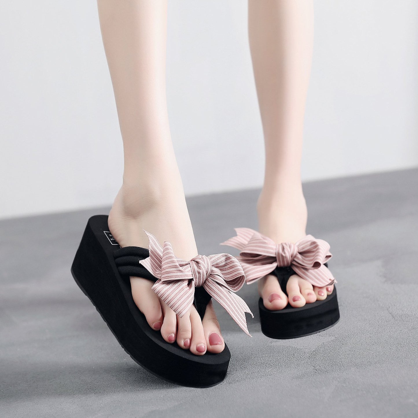 Wedge Bow Slippers