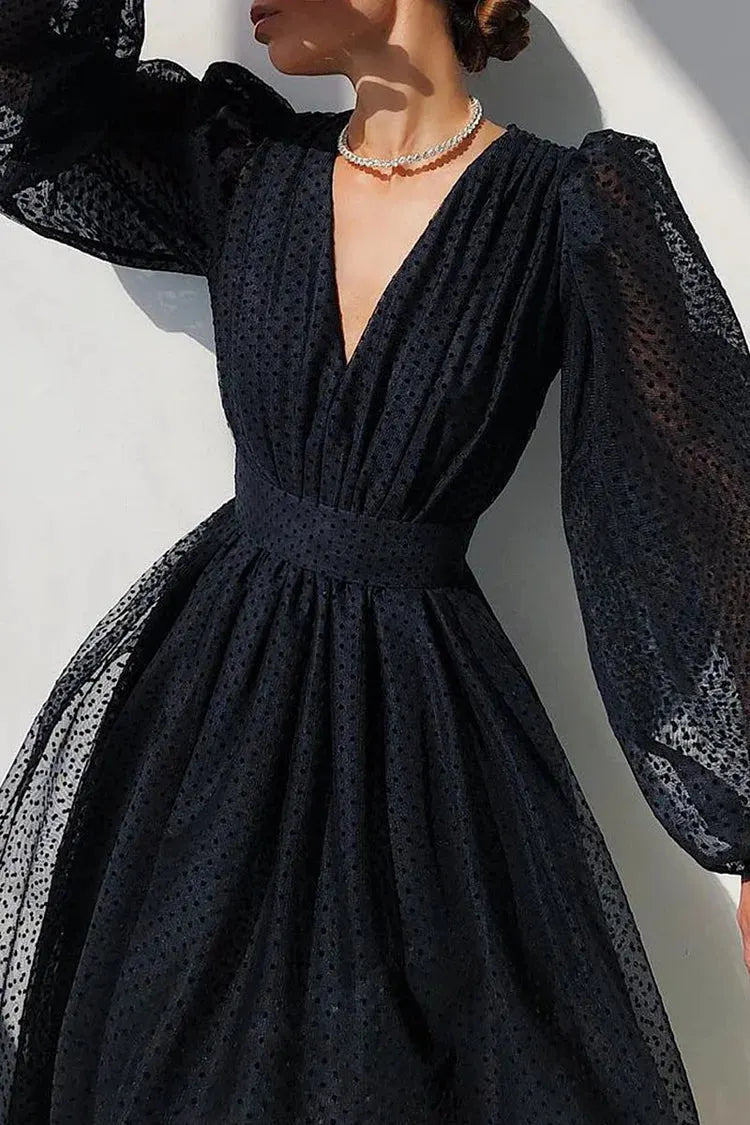 Dot Patchwork a Line Dresses