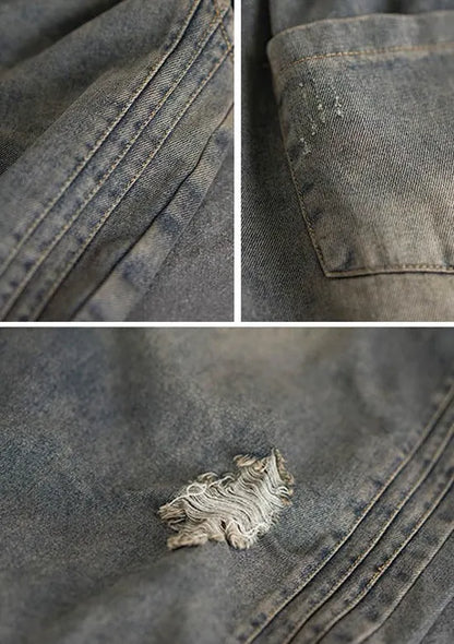Original Embroidered Wide-leg Column Denim Pants