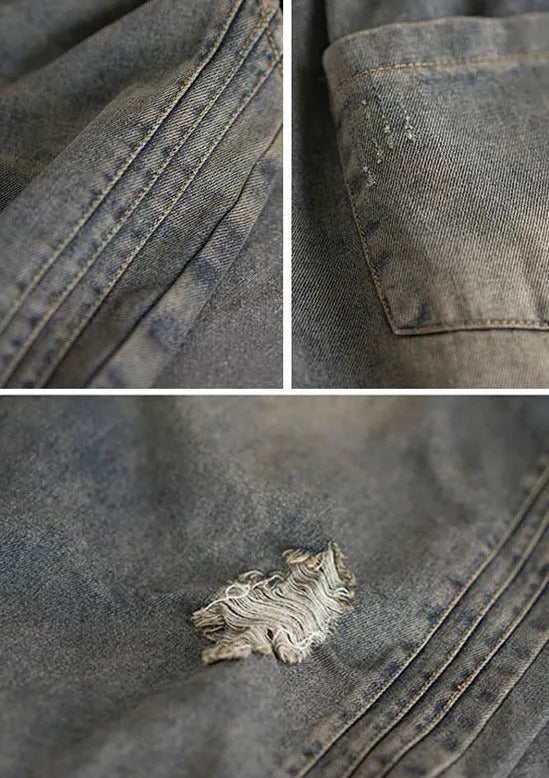 Original Embroidered Wide-leg Column Denim Pants