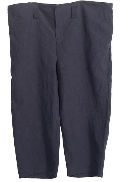 Linen Design Blue Pants Summer Loose Trousers