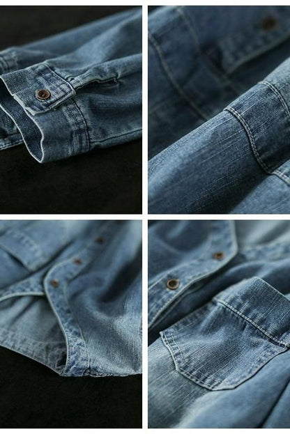 Loose Blue Denim Dresses Cowboy Outfits