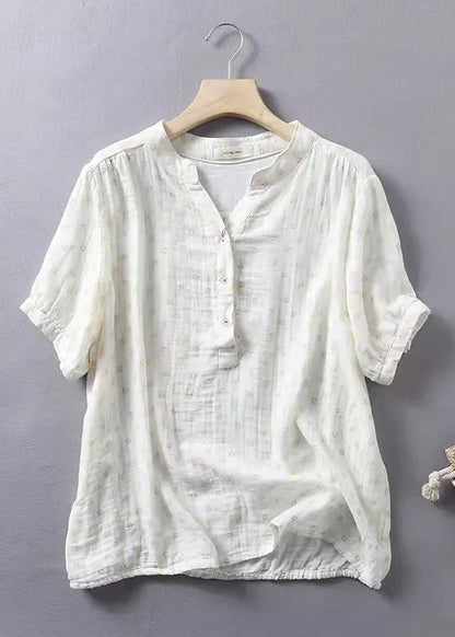 Limited Stock- Prints Single Breasted Cotton Linen Shirt