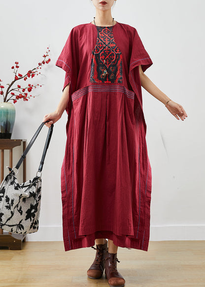 Mulberry Embroidered Patchwork Cotton Dresses Summer