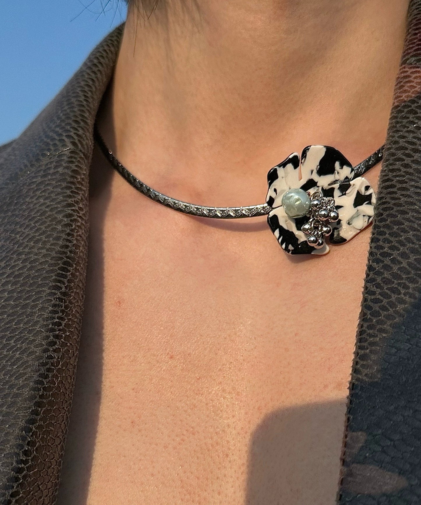 Fine Black Stainless Steel Princess Necklace