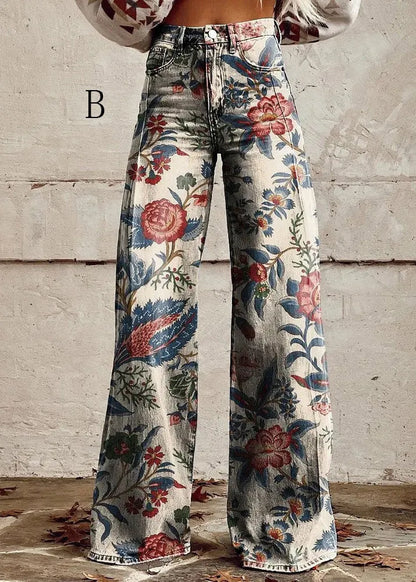 European and American Thin Denim Wide Leg Pants