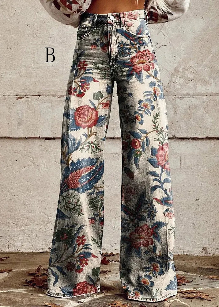 European and American Thin Denim Wide Leg Pants