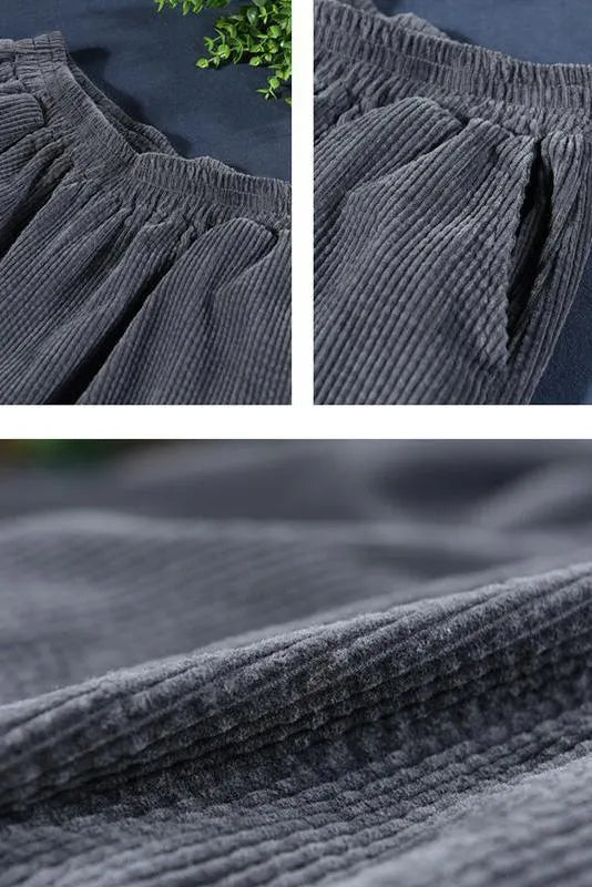 Limited Stock- Retro Pure Color Autumn Corduroy Pants