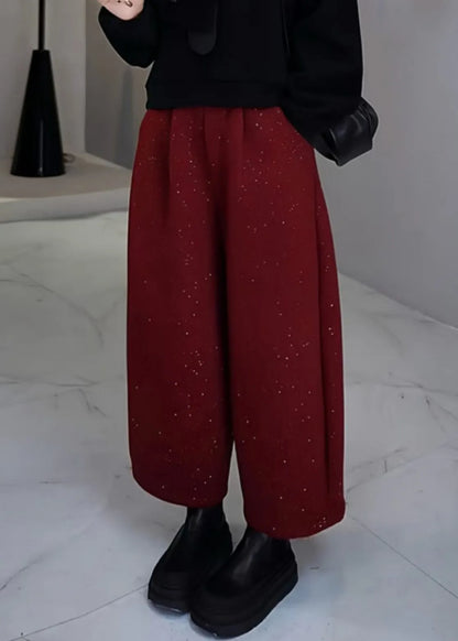 Mulberry Sequins Woolen Pants Spring