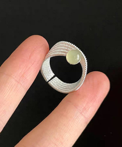 Original Design Silk Jade Line Alloy Adjustable Rings