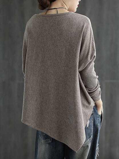 Irregular Hem Loose Sweater