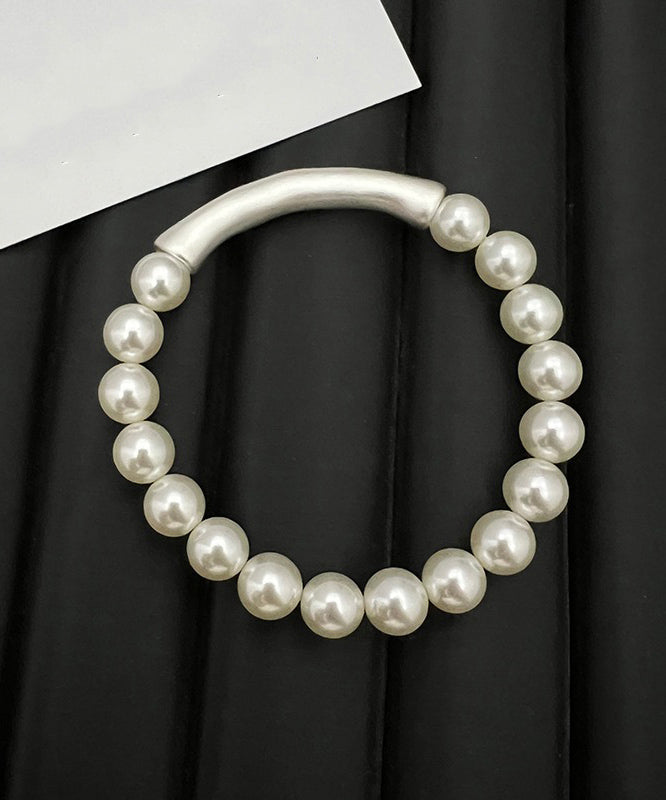 White Bamboo Joint Pearl Bracelet