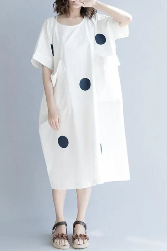 Dot Cotton Long Dresses Clothes