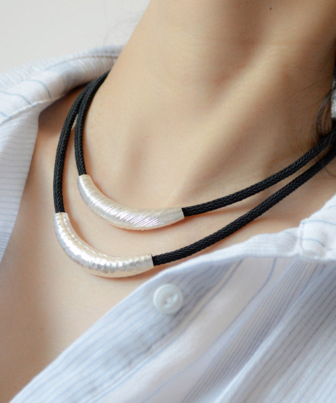 Simple Black Sterling Silver Choker