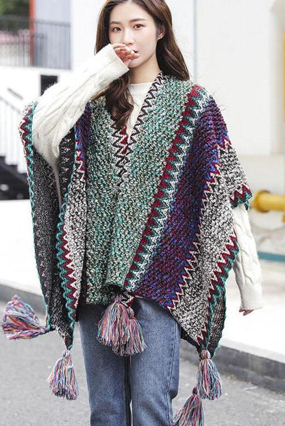 Winter Knitted Warm Tassel Scarf Shawl