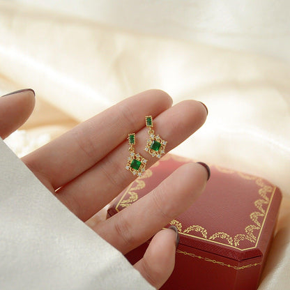 Emerald Baroque Earrings - Daphne