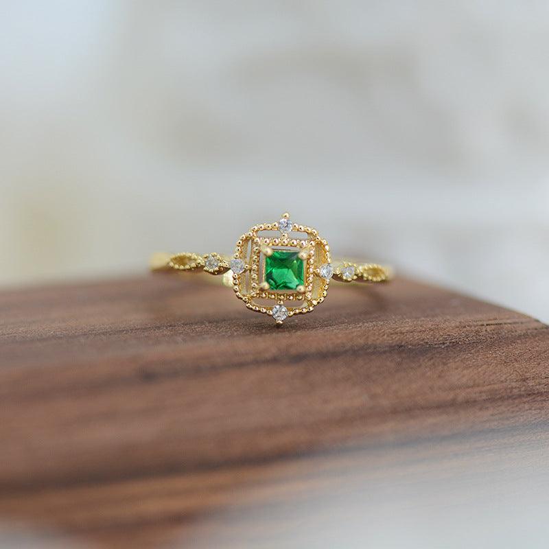 Baroque Emerald Ring