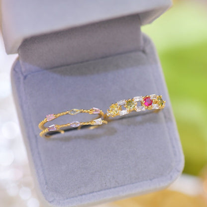 Baroque Gemstone Ring Set