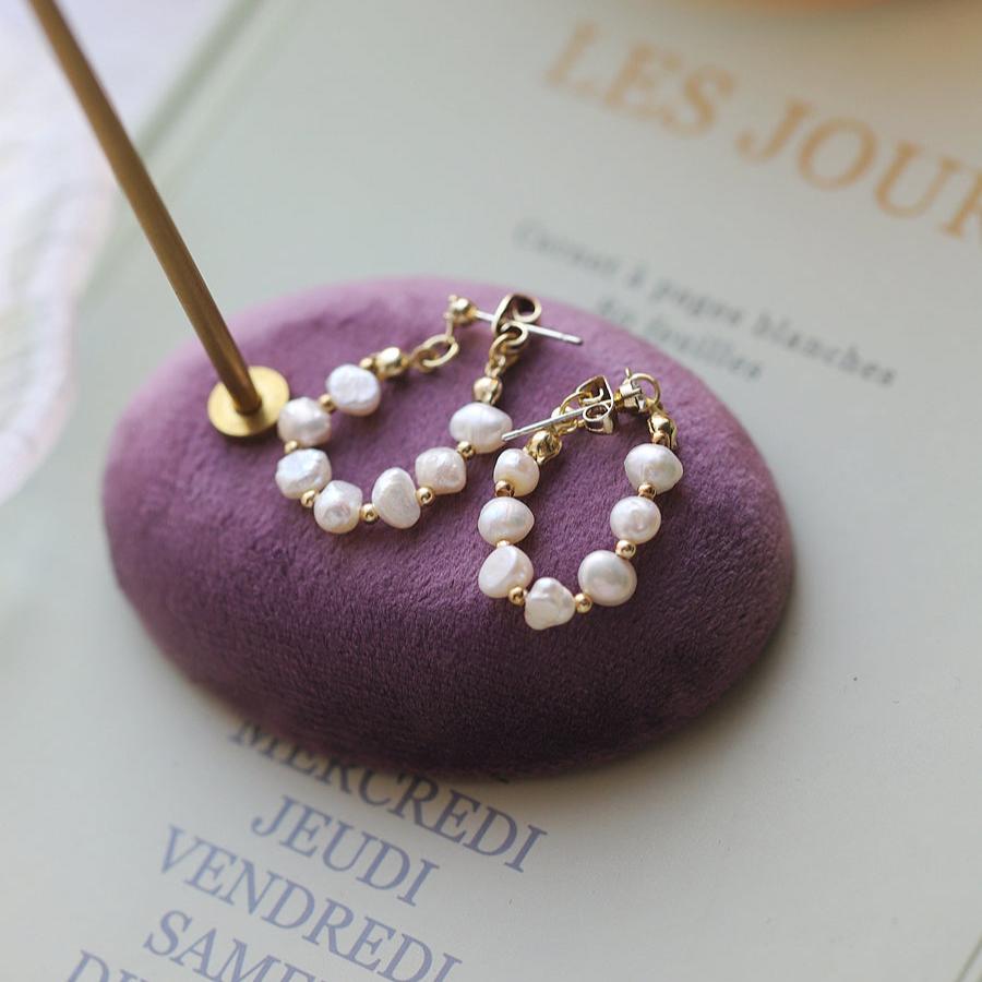 Baroque Pearl Hoop Earrings