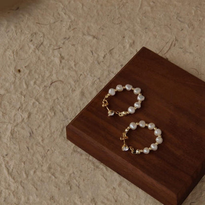 Baroque Pearl Hoop Earrings