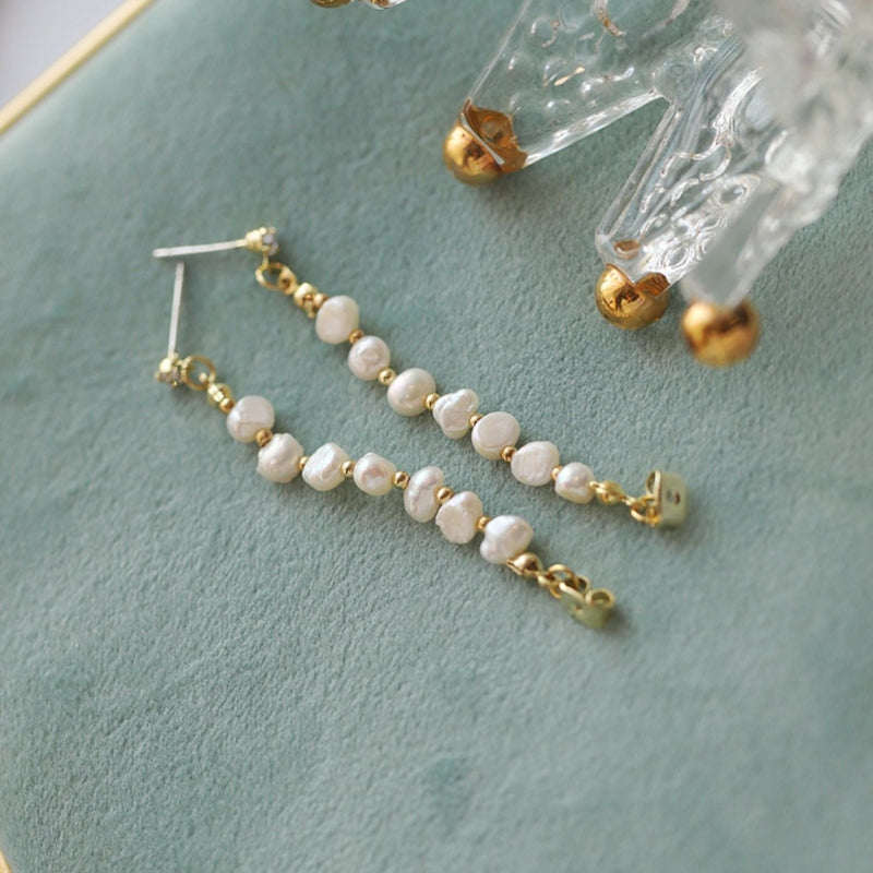 Baroque Pearl Hoop Earrings