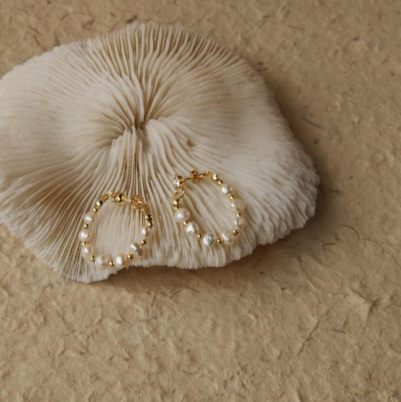 Baroque Pearl Hoop Earrings