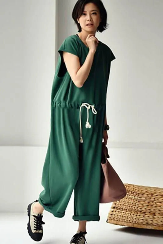 Limited Stock- 100% Cotton Cinched Jumpsuits