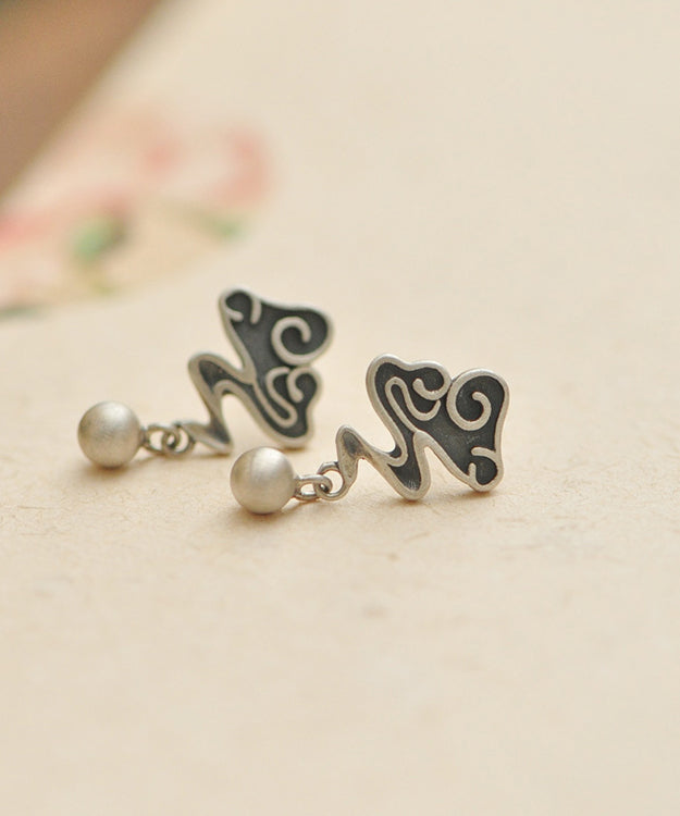 Silk Sterling Silver Xiang Yun Drop Earrings